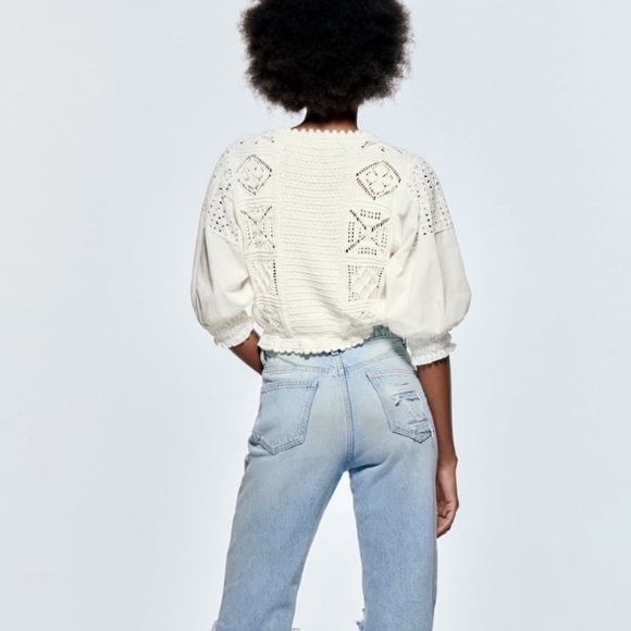 NWT Zara Combination Knit Top - Picture 6 of 6